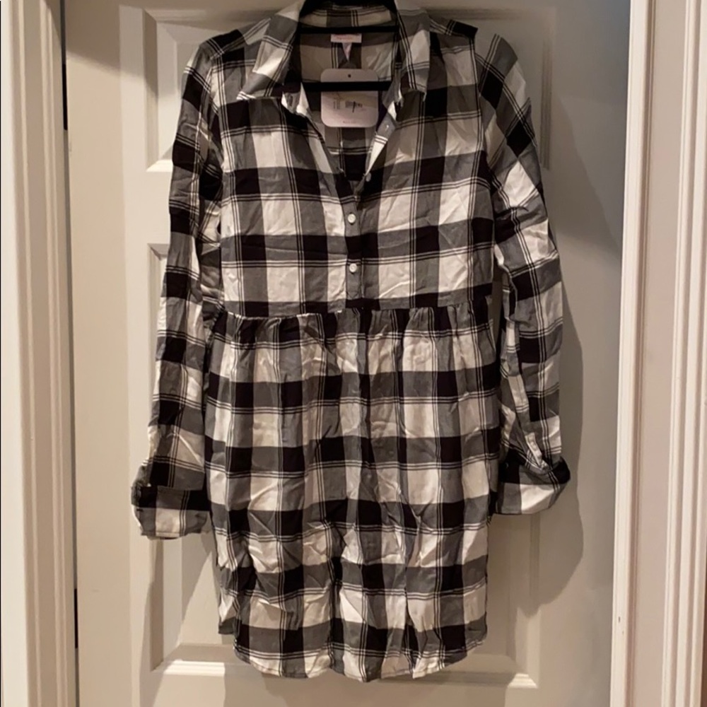 Isabel Maternity Black White Tunic Top M